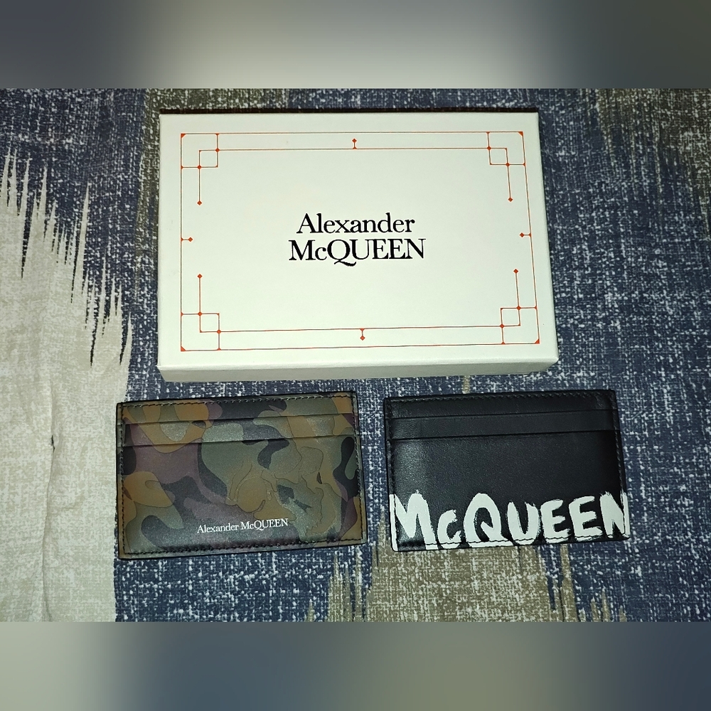 Alexander McQueen Camouflage and Black Card Holder Duo